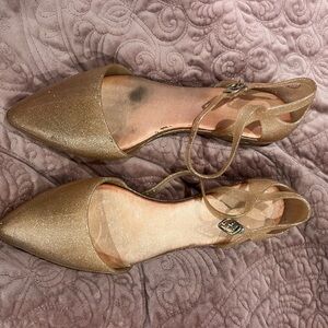 Jelly flat point Gold Women's Shoes